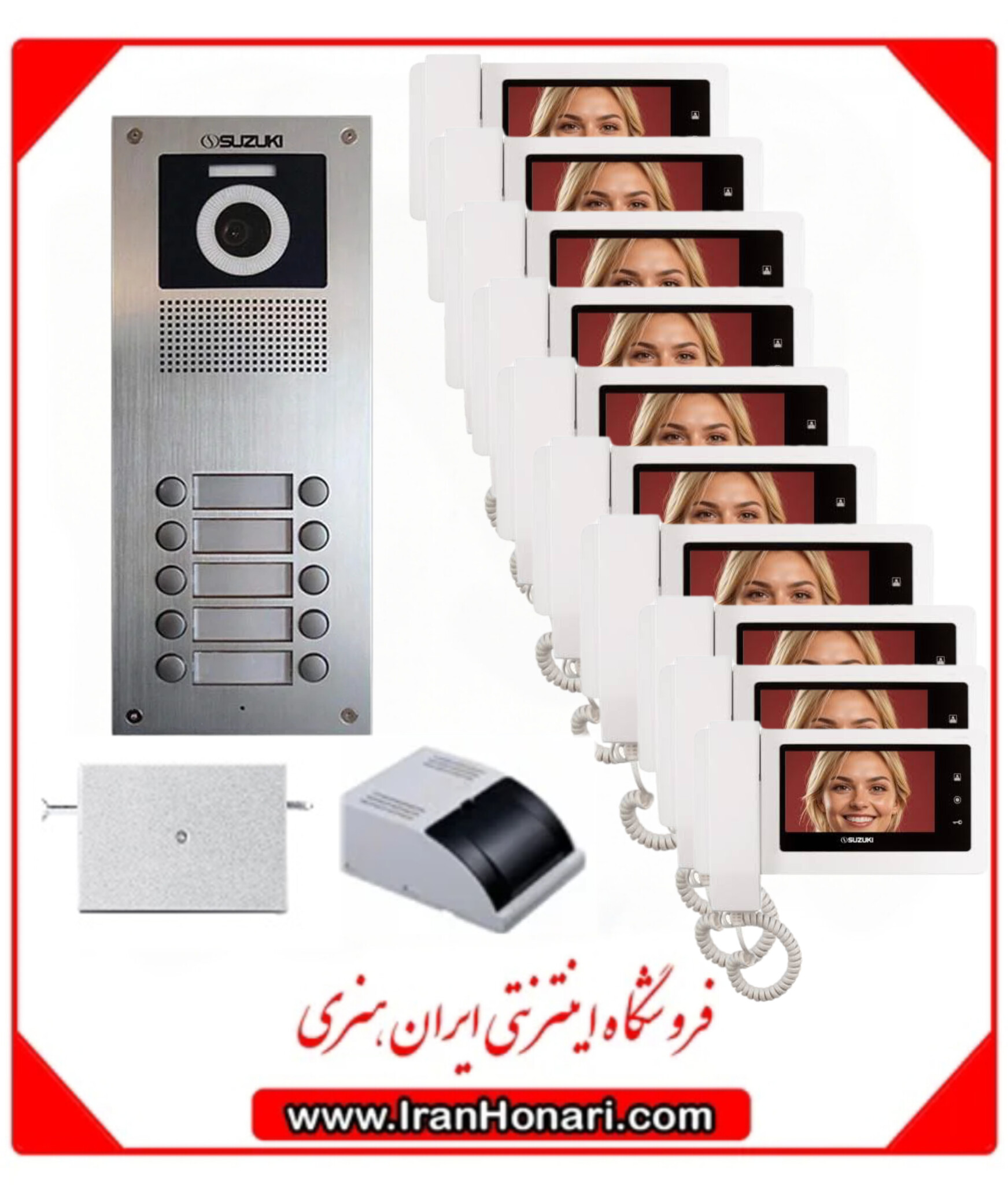 پکیج 10 واحدی آیفون تصویری سوزوکی 4.3 اینچ بدون حافظه مدل SZ-415