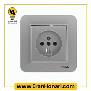 پریز تلفن دو کاره ایران الکتریک مدل ارس نقره ای