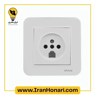 پریز تلفن دو کاره ایران الکتریک مدل ارس سفید