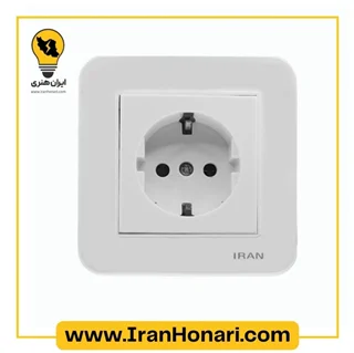پریز برق ارت دار ایران الکتریک مدل ارس سفید