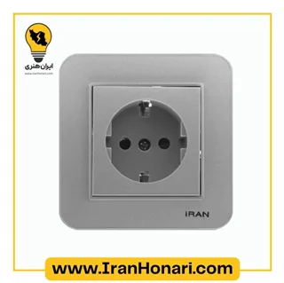 پریز برق ارت دار ایران الکتریک مدل ارس نقره ای